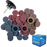 S SATC 46PCS Sanding Discs 2 Inch Quick Change Discs 1pcs 1/4'' Holder Surface Conditioning Discs Fine Medium Coarse for Die Grinder Surface Strip Grind Polish Burr Finish Rust Paint Removal