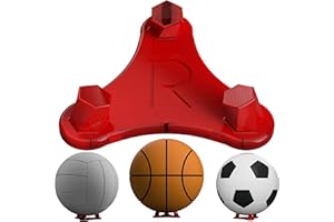 Radiant Displays Big Ball Display Stand – Red – Premium Holder for Basketballs, Soccer Balls & Volleyballs – Made in USA – Showcase Autographed, Signed & Collectible Sports Balls – Trophy & Display Cases