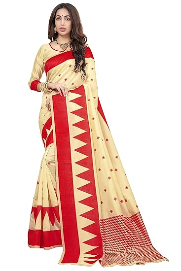 Womens Banarasi Silk Saree (Bengali_Silk_101_White)