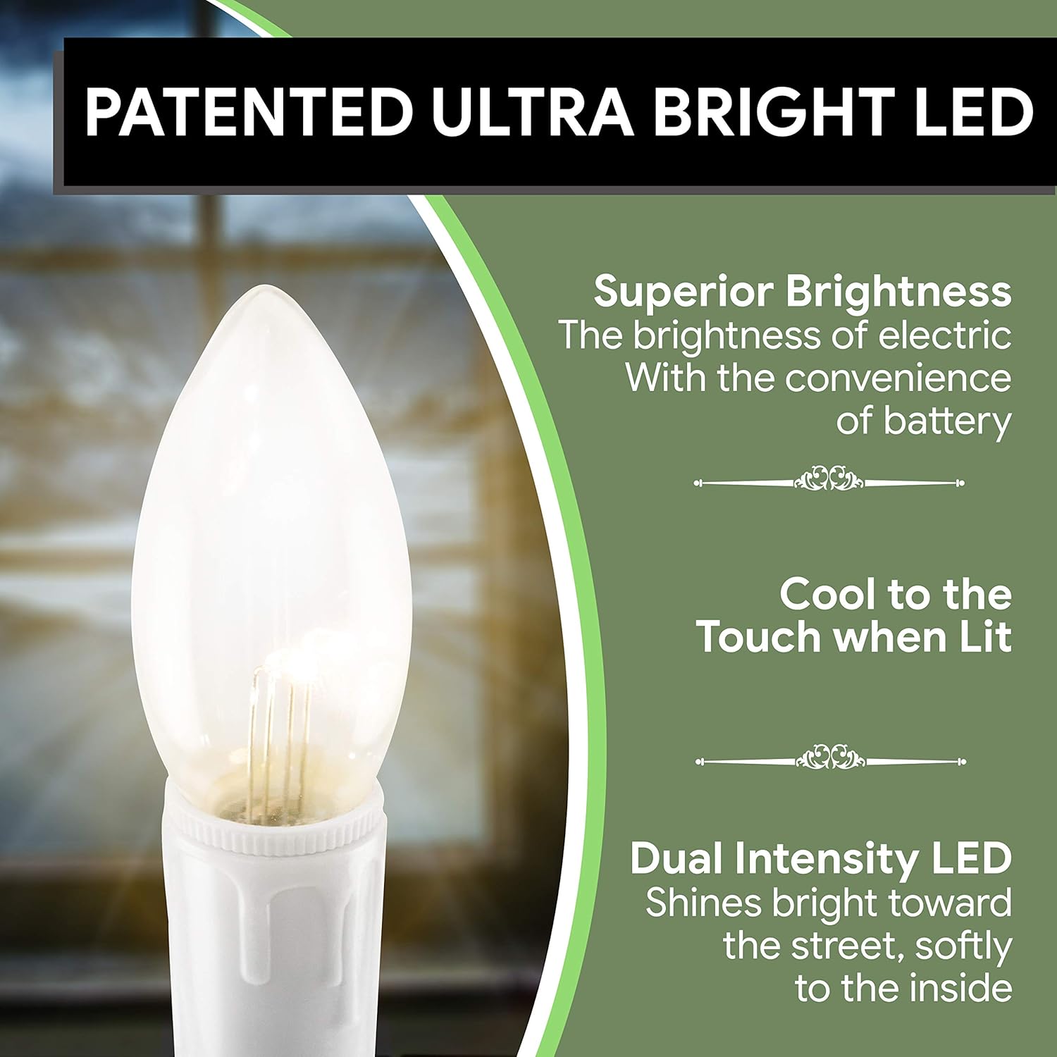 612 Vermont Ultra-Bright LED Window Candles with Timer, Battery Operated, Metal Base, White Candlestick, Adjustable Height (Pack of 4, Brushed Nickel): Home & Kitchen