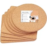 KITLAB Cork Trivets for Hot Dishes, Hot Pots and Pans, 8 Inch 8 Pcs | High Density Thick Cork Trivet, Fine Particle Cork, Heat Resistant, Large Coaster for Kitchen, Hot Pads for Countertop