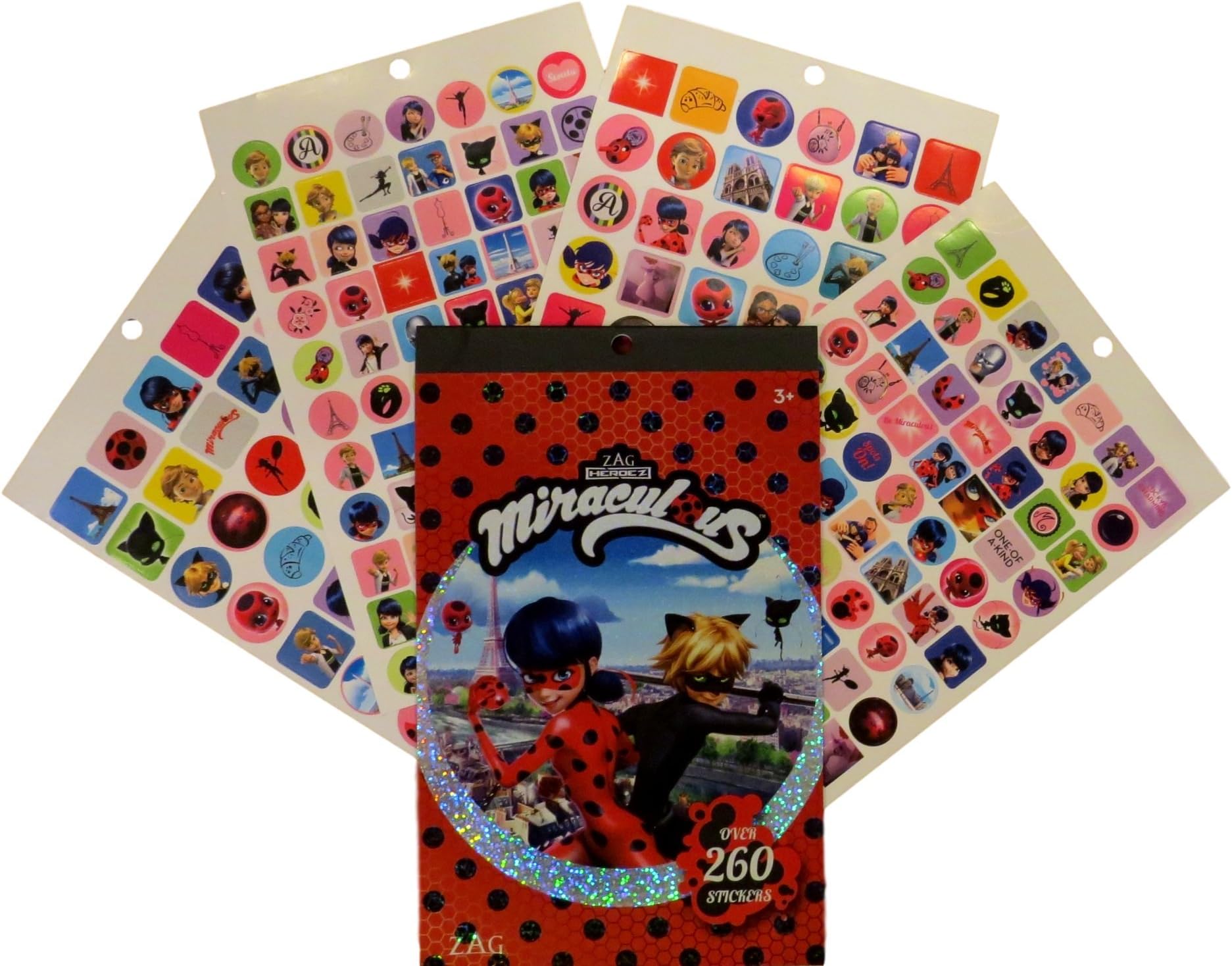 Miraculous Ladybug Sticker Pad - 4 Sticker Sheets Over 260 Stickers