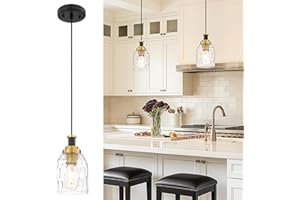 zeyu Glass Pendant Lights Kitchen Island, Kitchen Pendant Lighting Over Island with Water Ripple Glass, Modern Mini Hanging L