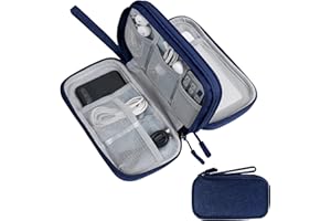 Skycase Electronic Organizer Travel Case - Waterproof Travel Cord Organizer Pouches for Organization, Cable Organizer, All-in-One Double Layers Storage Bag for Accessories, Charger, Cable, Navy