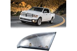 LED Front Right Passenger Side Mirror Turn Signal Light Lamp Assembly Blinker White Puddle Lamp Compatible with Dodge Ram 150