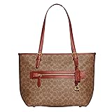 COACH Coated Canvas Signature Taylor Tote, Tan