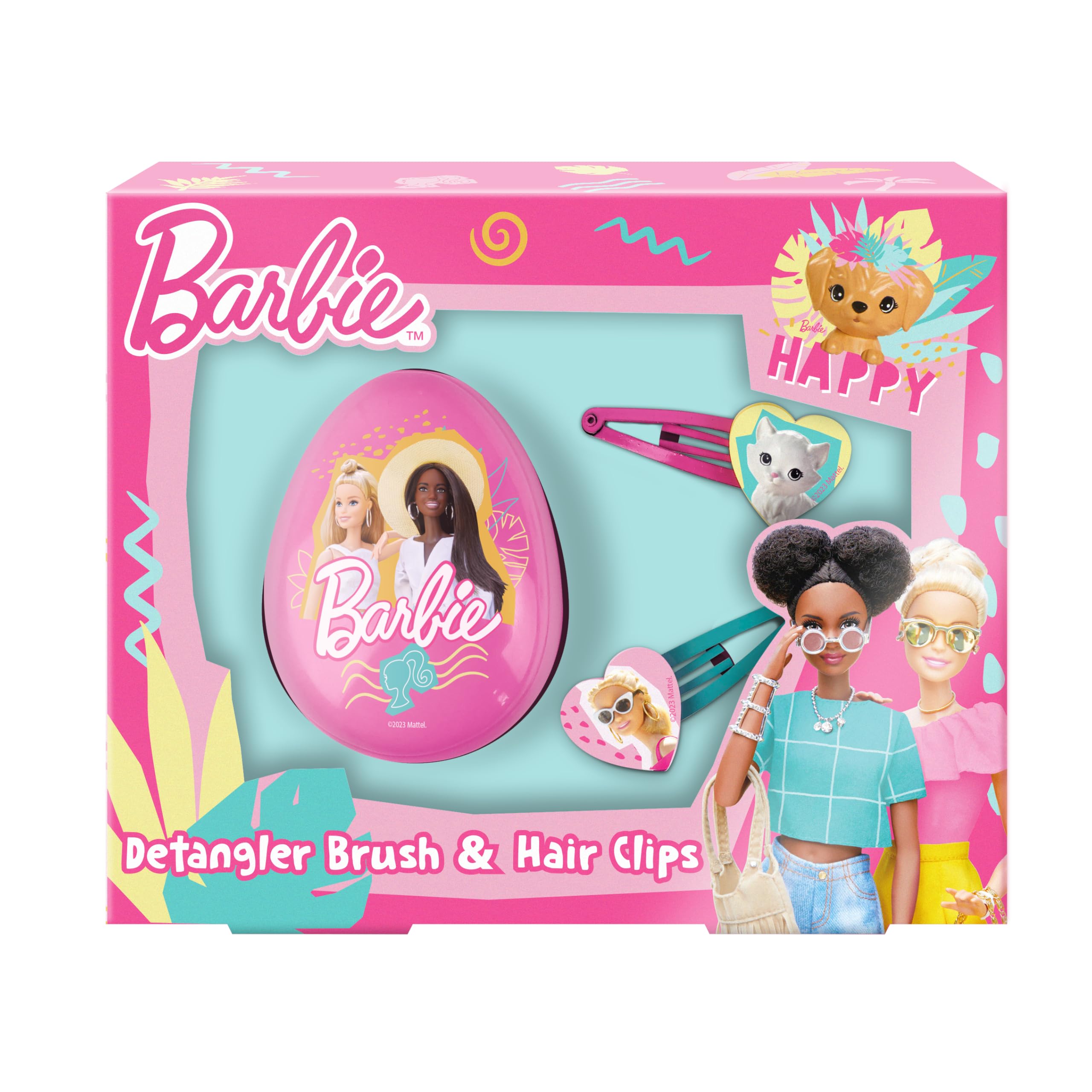 Children's Detangler Brush & Hair Clips - Barbie Children's Detangler Hair Brush - Hair Slides - Barbie Gift