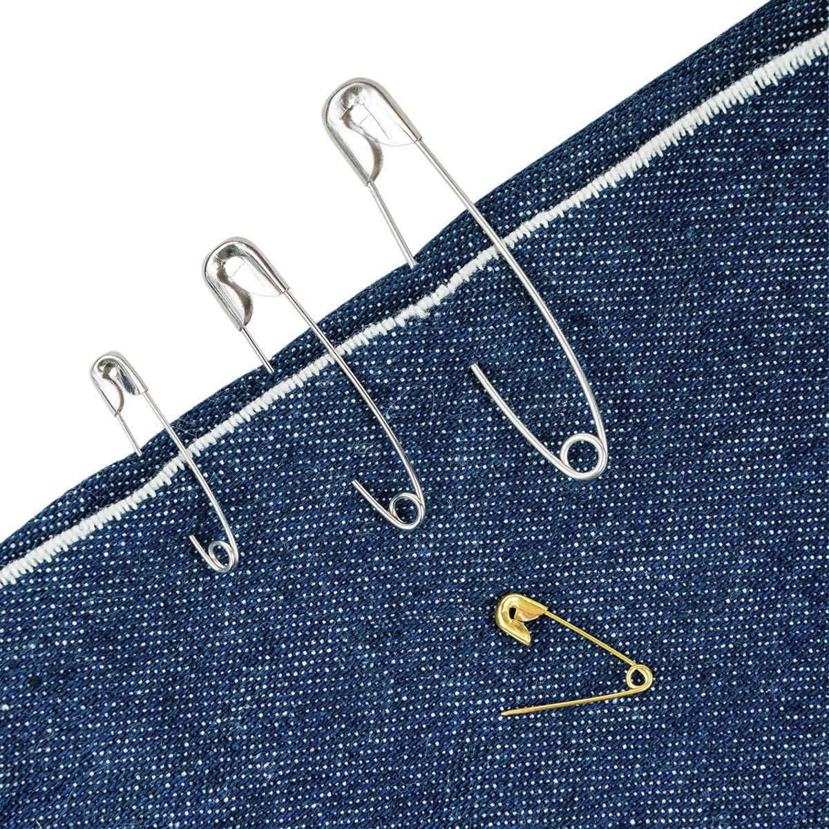 Singer 00225 Assorted Steel and Brass Safety Pins, Multisize, 50-Count