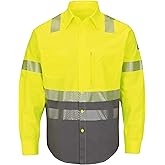 Bulwark Mens Men's Hi-Visibility Color-Block Uniform Shirt