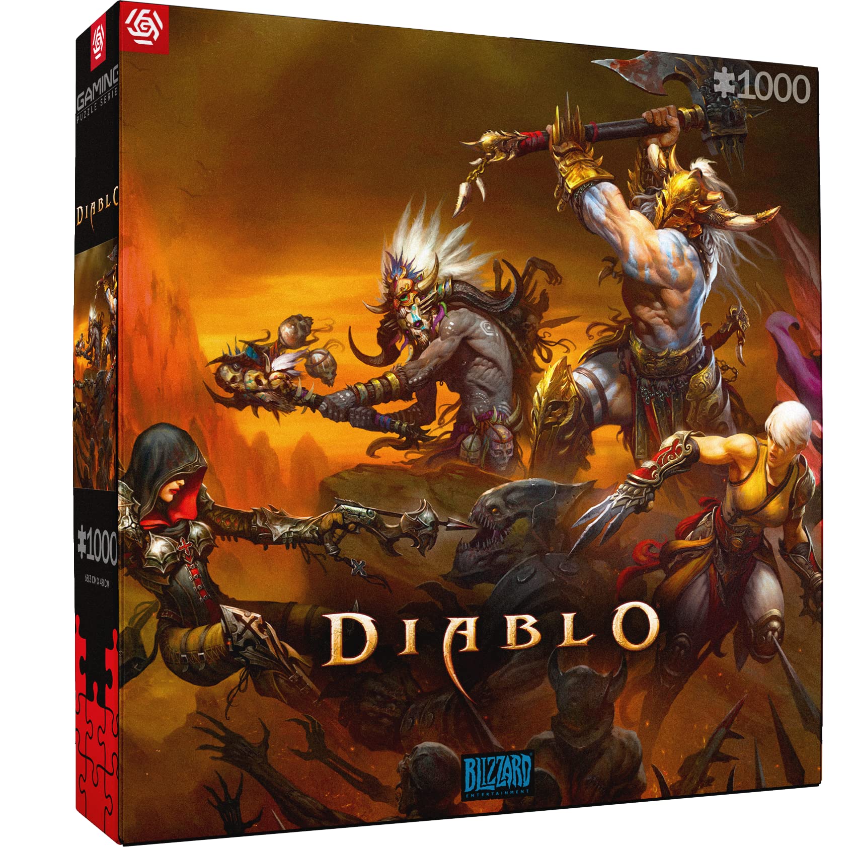 Good Loot Gaming Puzzle Diablo Heroes Battle Puzzles Computer game puzzles for teenagers and adults Leisure ideas Inspired by a computer game, 1000 pieces, 68 x 48 cm — image 1