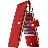 Travelambo Leather Wallets for Women Slim RFID Blocking Bifold Credit Card Holder Wallet