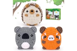 CROCHETTA Crochet Kit for Beginners, Crochet Starter Kit with Step-by-Step Video Tutorials, Crochet Animal Kits for Adults Kids, DIY Craft Supplies (Mini Animals)