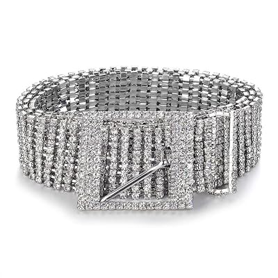 Women Crystal Rhinestone Chain Waist Belt Party Club Sparkle Waistband