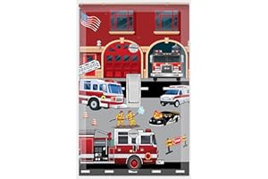 CREATE-A-MURAL Fire House Boys Room Light Switch Cover Plate Kids Decorative Nursery Teen Toddler Room Decor Bedroom Bathroom Playroom (Fire Truck Station)