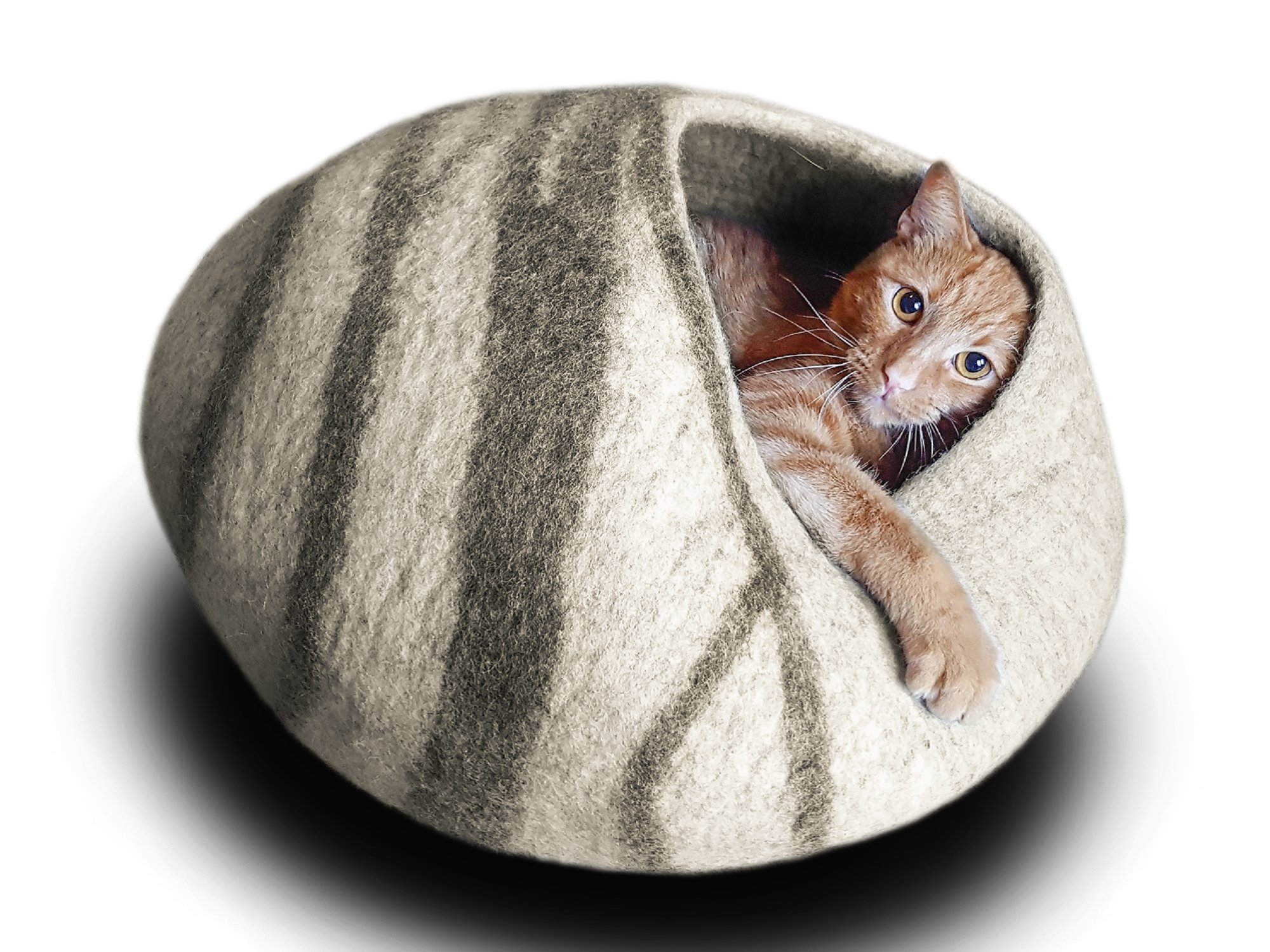 meowfia premium felt cat bed cave