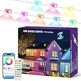 Permanent Outdoor Lights for House, 200ft RGB+IC Smart Outdoor Decor, 50 Scene Modes, App/Remote Control, IP68 Waterproof, RGB Eaves Light for Halloween, Christmas, Party Decor, House Roof Lighting