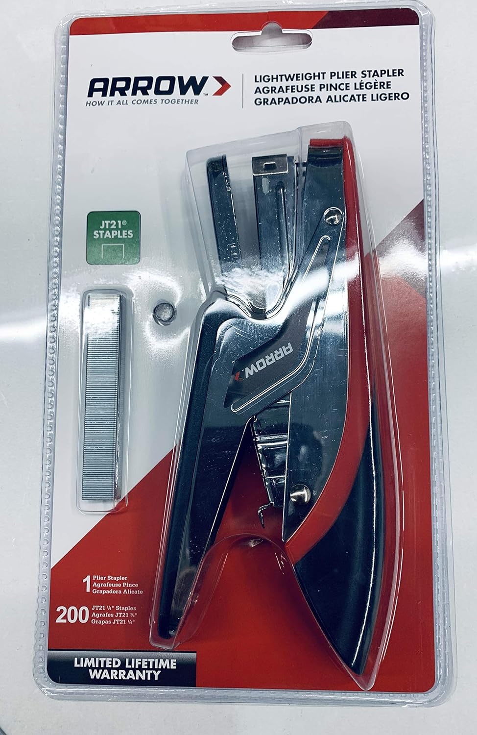 arrow Lightweight Plier Stapler p21 Includes JT21 Staples