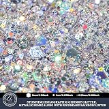 LEOBRO Silver Chunky Glitter 160G Resin Cosmetic Flakes Sequins view 3
