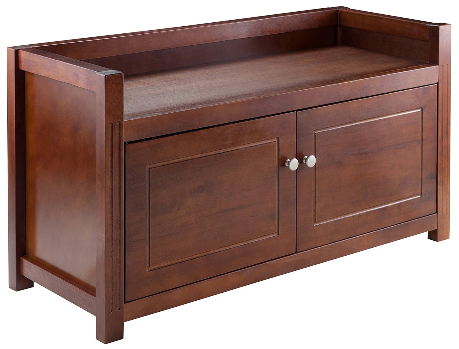 Winsome Wood Bench Storage Walnut Amazon Co Uk Kitchen Home