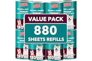 Extra Sticky Lint Roller Refills Only, 880 Easy-Tear Sheets for 3.9"-4" Lint Rollers with 1.5" Inner Diameter - Superior Clea
