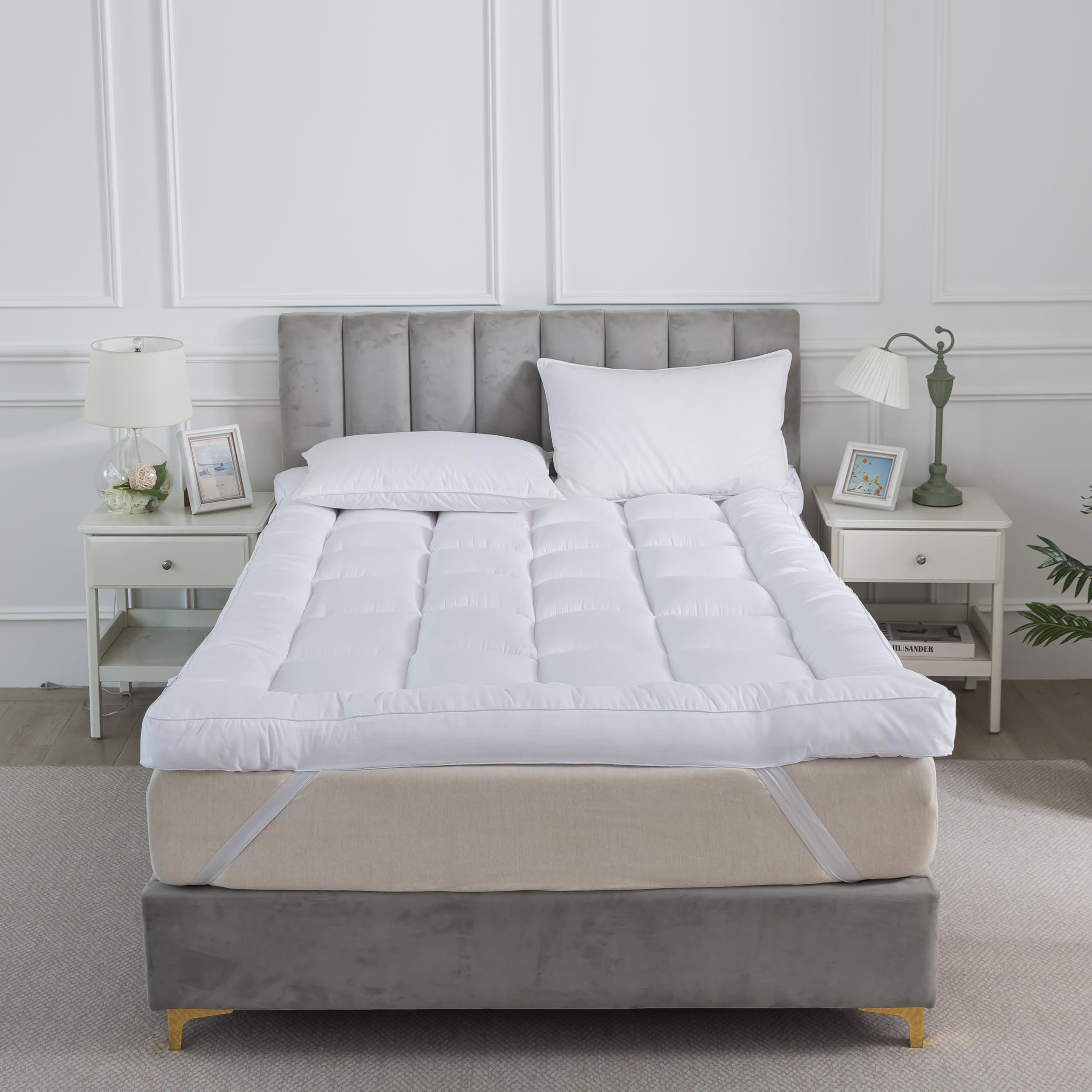 AR'S HOTEL QUALITY(Microlite) MICRO FIBER MATTRESS TOPPER THICK 5 CM,BOX STITCHED,ANTI ALLERGENIC (Super King)