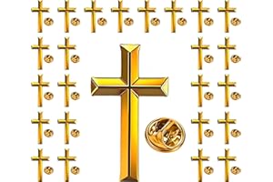 CINFAC 25/50/100 pieces small metal golden Religious Christian Cross brooch pin enamel Chaplain Cross lapel pins funeral Church prayer bulk