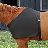 Harrison Howard Stretch Vest Anti Rub Bib, Horse Chest Saver Protector | Stretchy Comfort, Soft Breathable Wither Shoulder Guard, Protect Horse Shoulders from Rubs, Elastic Fastening Girth, Black M