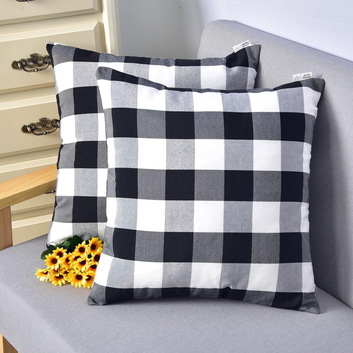 Best Black Plaid Chair Cushion