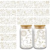 Rngmsi UV DTF Cup Wrap - 12 Sheets Constellation UV DTF Cup Wraps for 16 oz Zodiac Uvdtf Cup Wraps Waterproof Golden Star Personalized UV DTF Wraps for Glass Cups Wood Crafts