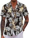 COOFANDY Men's Hawaiian Shirts Short Sleeve Button