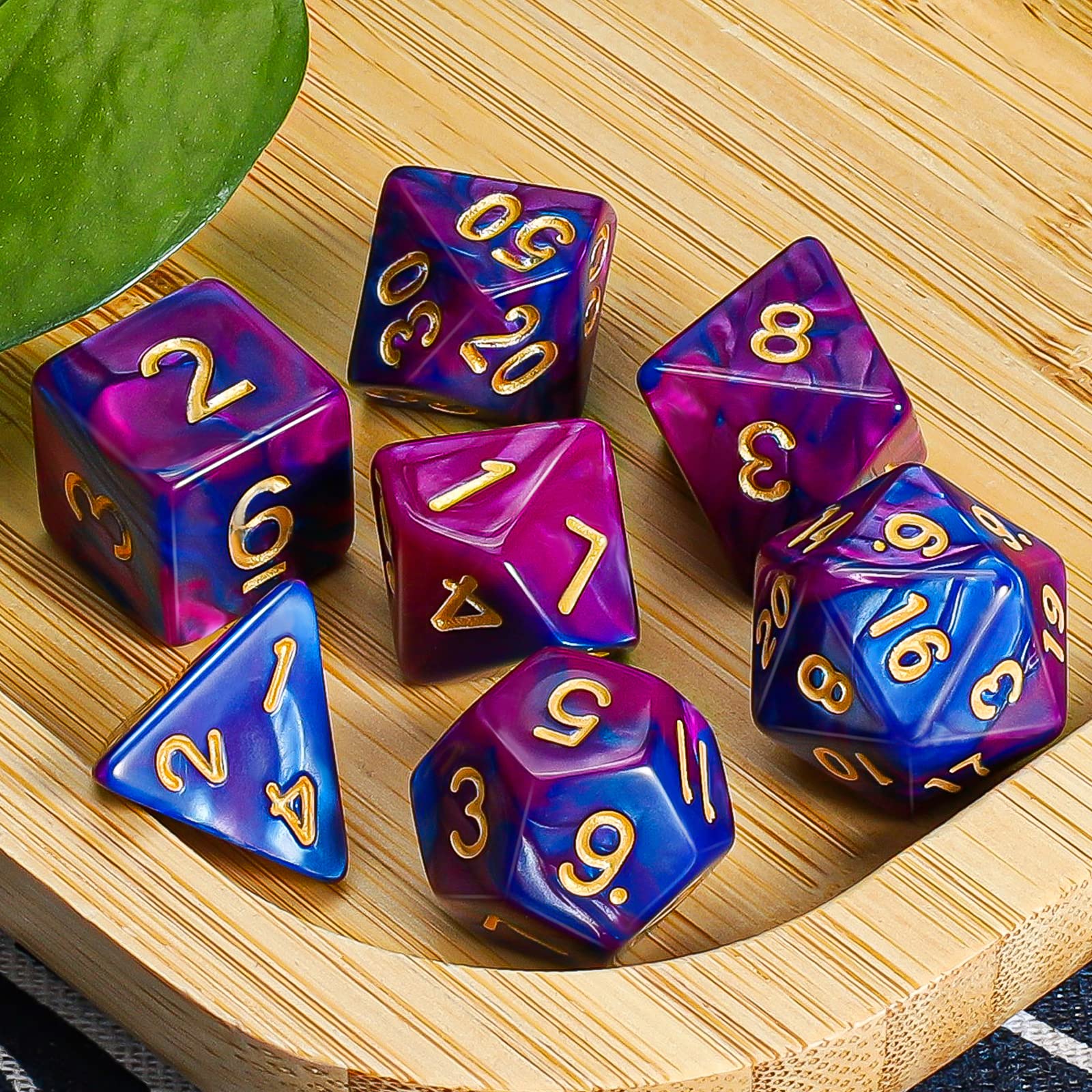 CiaraQ DND Polyhedral Dice Set with a Black Dice Bag for D&D RPG MTG Role Playing Table Games
