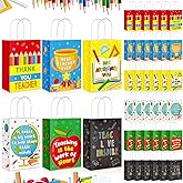 Yeaqee 36 Pcs Teacher Appreciation Gift Bags with Handles, 8.3 x 6 x 3.1 Inch Thank You Paper Bags, Bulk Gifts for Teacher Appreciation Week, School & Classroom