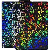 IdeaFormer-3D Rainbow Confetti PEF+Galaxy PEY Smooth Build Plate for Bambu Lab X2D X1 X1C X1E P1P P1S P2S A1, Holographic Spring Steel Sheet X2D P2S P1S Plate for Bambu Lab 3D Printer 257x257mm