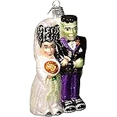 Old World Christmas Frankenstein & Bride Glass Blown Ornament for Christmas Tree, Handcrafted Holiday Decoration, Halloween Collection
