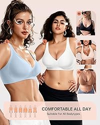 OEAK Womens Deep V Bras Wireless Comfortable Bra