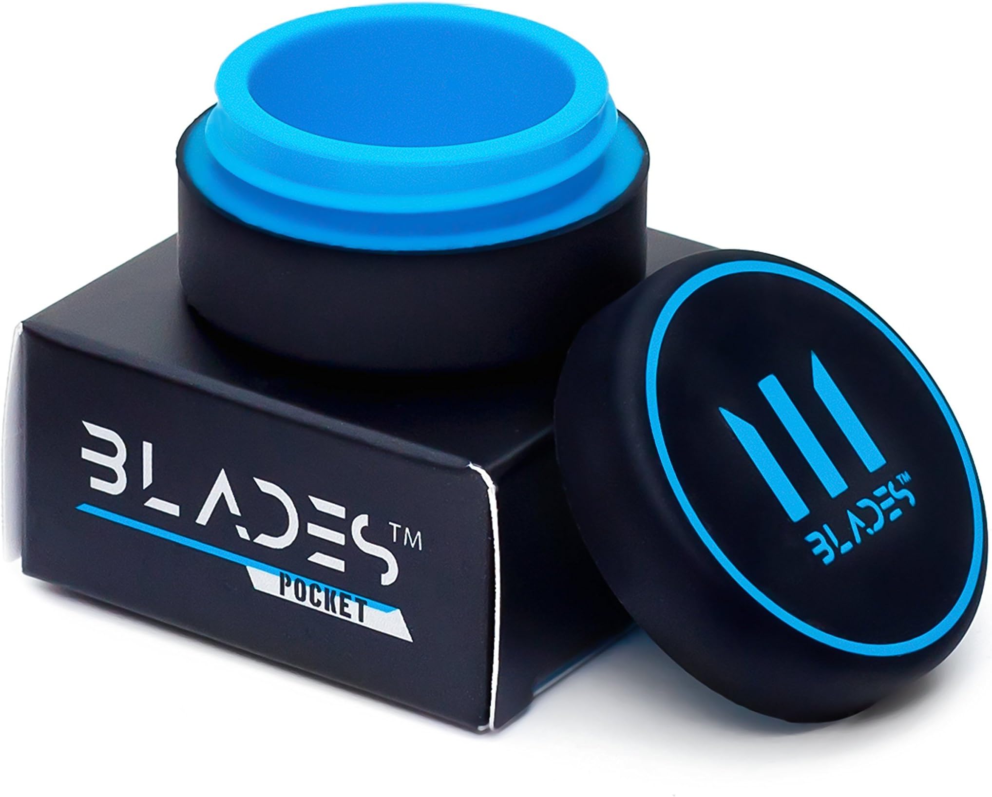 BLADES POCKET Silicone Container Non-Stick Smell Proof, BPA Free Food Grade, Multi Purpose Storage Blue