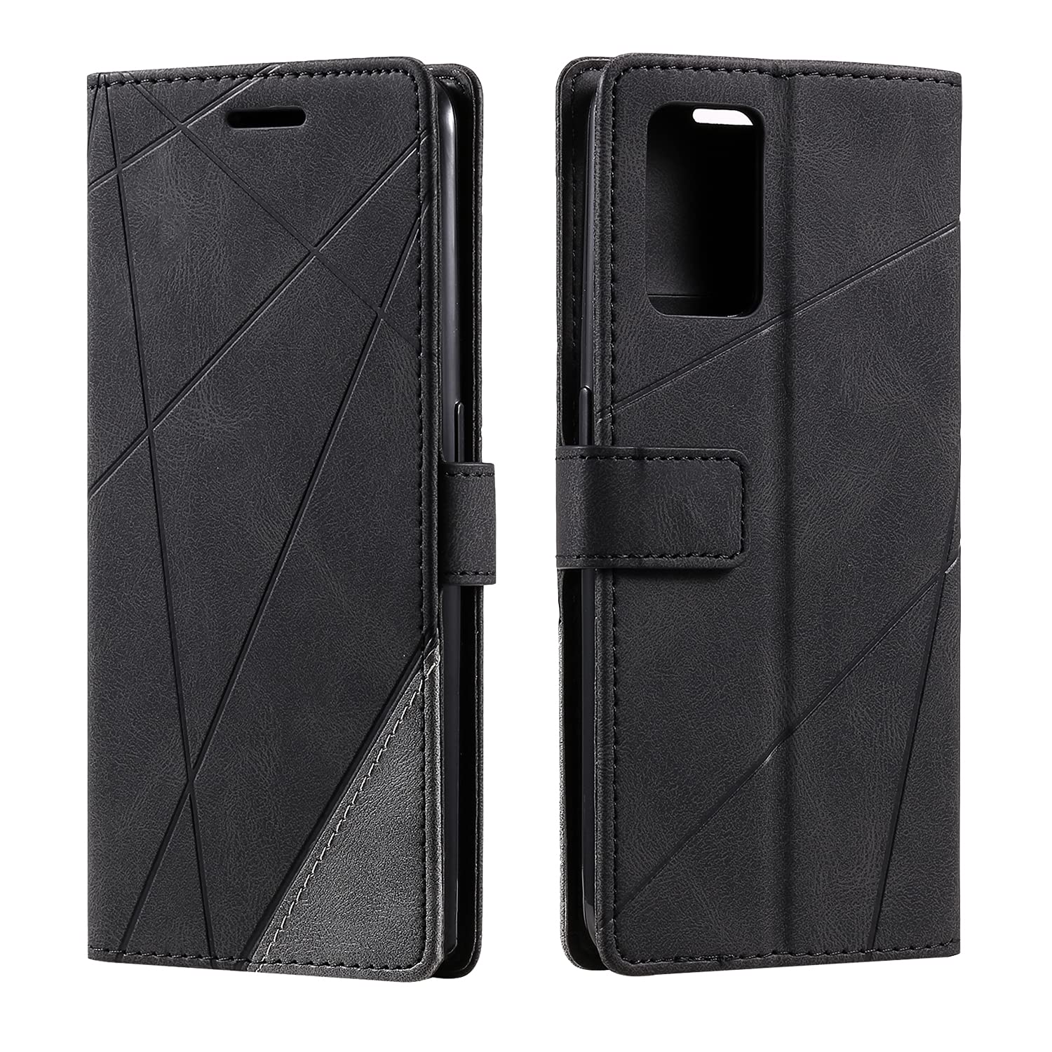 SONWO Case for Oppo A74 4G / Oppo F19 Case, Premium Leather Flip Wallet Case Magnetic Closure Card Slots Kickstand Phone Case for Oppo A74 4G / Oppo F19, Black