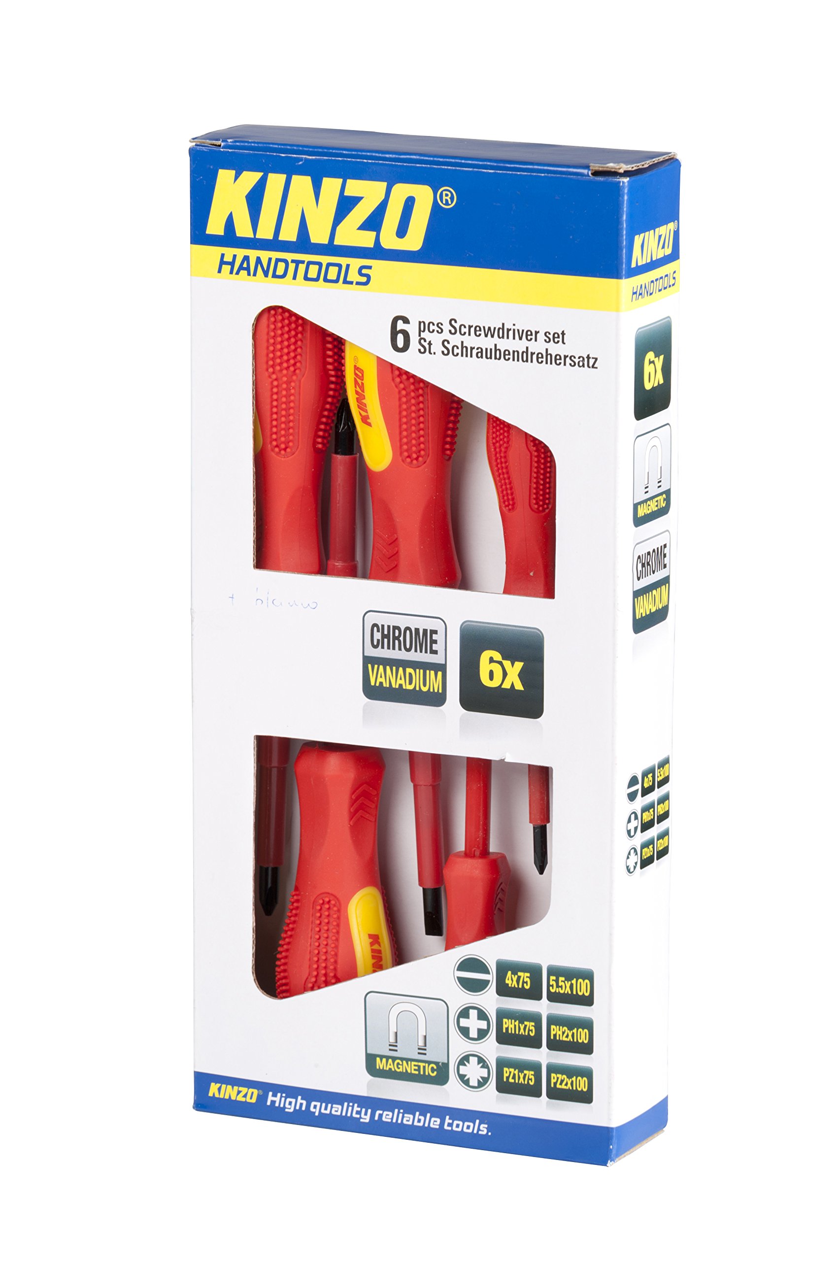 KINZO 72027 Vanadium GS Screwdriver Set - Chrome