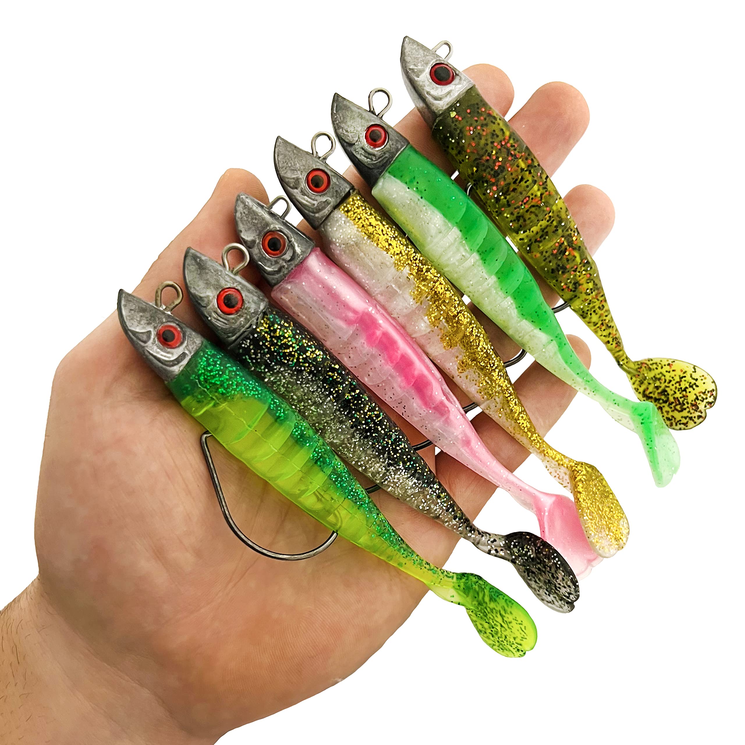 Spinning Fishing Lures - Silicone Spinning Bass - Sea Spinning Lures - Artificial Fishing Lures - Rubber Baits for Pike/Black Bass/Bass - Swamp and Sea Fishing - 13cm and 30g
