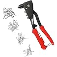 ARES 70017 - Professional Pop Rivet Gun with 60 Rivets - Rivet Sizes 3/32-inch, 1/8-inch, 5/32-inch, & 3/16-inch - Applications Include Sheet Metal, Automotive, and Duct Work