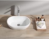 WeaShaemgLi Round Ceramic Cloakroom Basin Sink Gloss White 120x290x440mm view 6