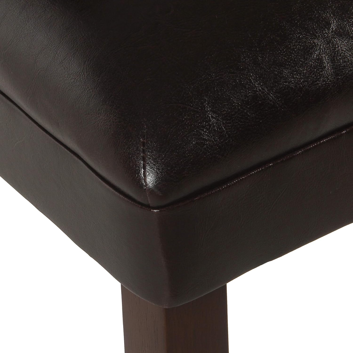 HomePop Parsons Upholstered Accent Dining Chair, Set of 2, Dark Brown Faux Leather - Chairs