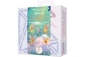 DIAMOND ART CLUB Mini Dazzles - Fairies, Fun DIY Diamond Painting Kit for Adults, Diamond Art Canvas for Beginners, 4" x 6" (Pack of 6)