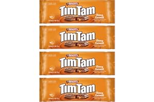 GOOD AUSSIE Arnott’s Tim Tam Chewy Caramel Chocolate Biscuits – 4 Pack (175g Each) – Made in Australia – Classic Australian Treat