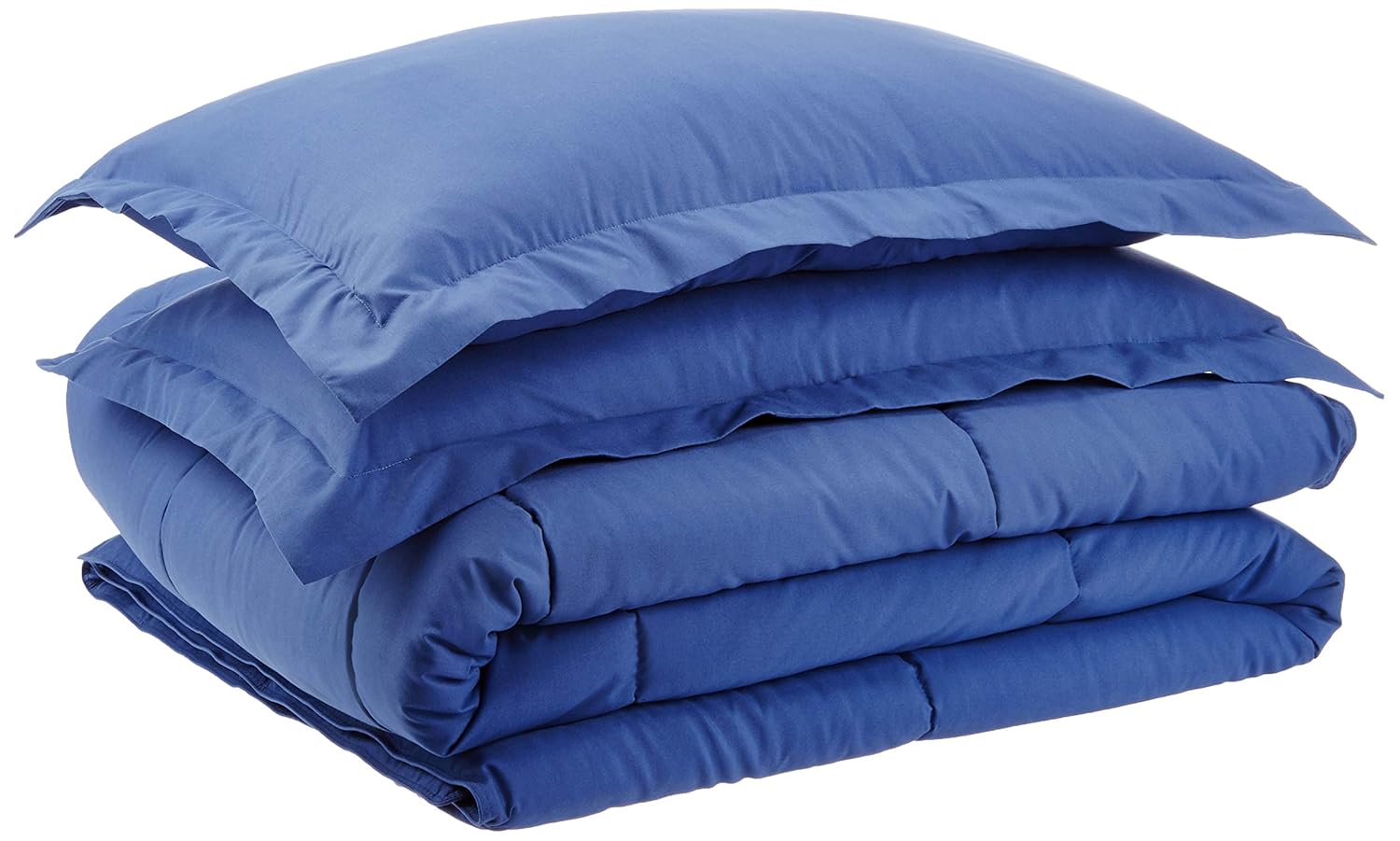 AmazonBasics Down-Alternative Comforter Bedding Set with Pillow Sham - King, Navy Blue