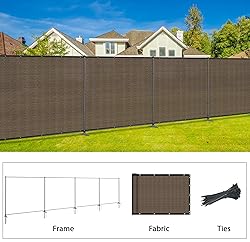 SunnyRoyal 5' x 2' Privacy Fence Screen with Iron