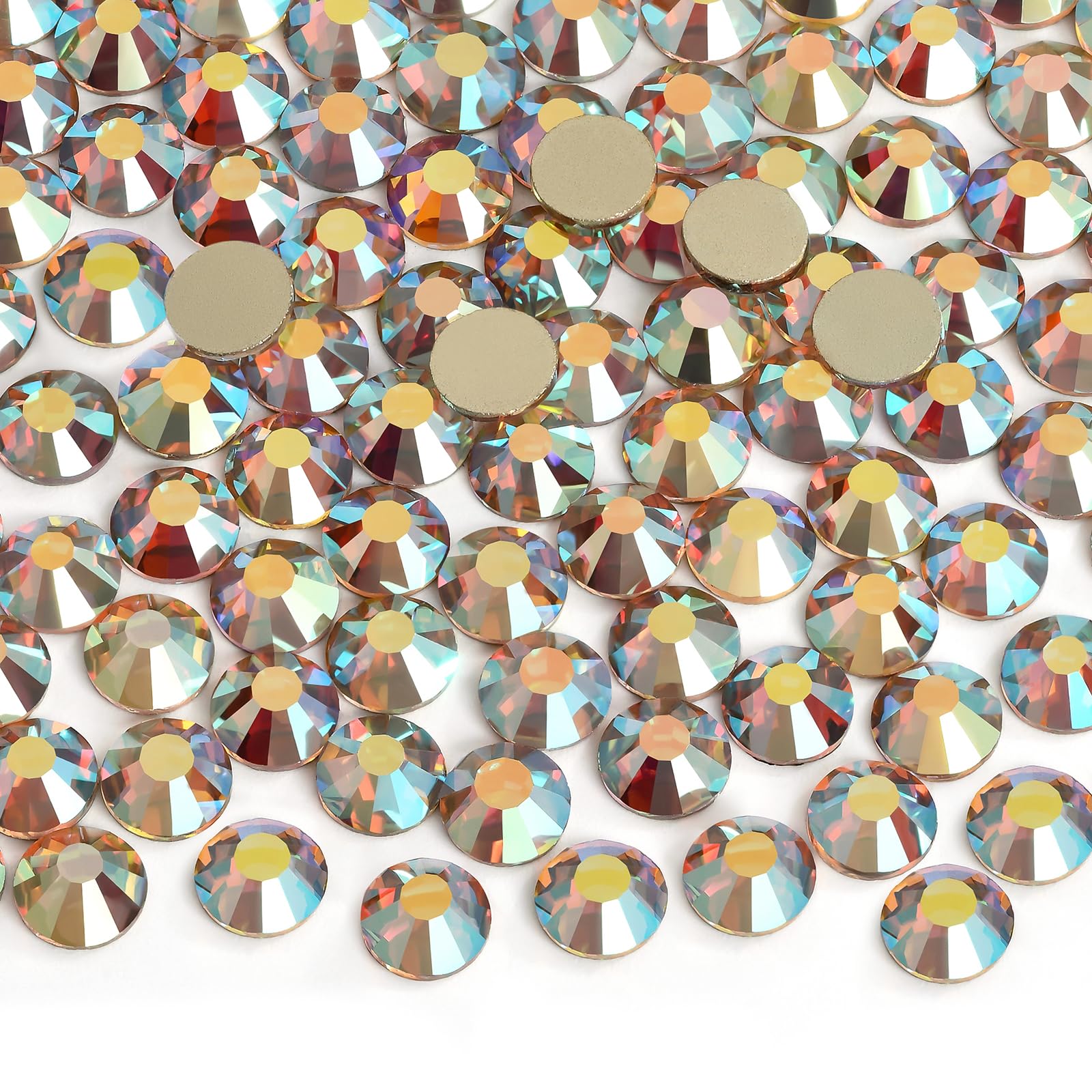 Jollin 576pcs Flatback Rhinestones Glue Fix Crystal