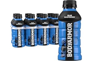 BODYARMOR Sports Drink, Blue Raspberry, Electrolyte Drink Hydration, 12 Fl Oz Bottles (8 Pack), Flavored Coconut Water with B Vitamins & Antioxidants