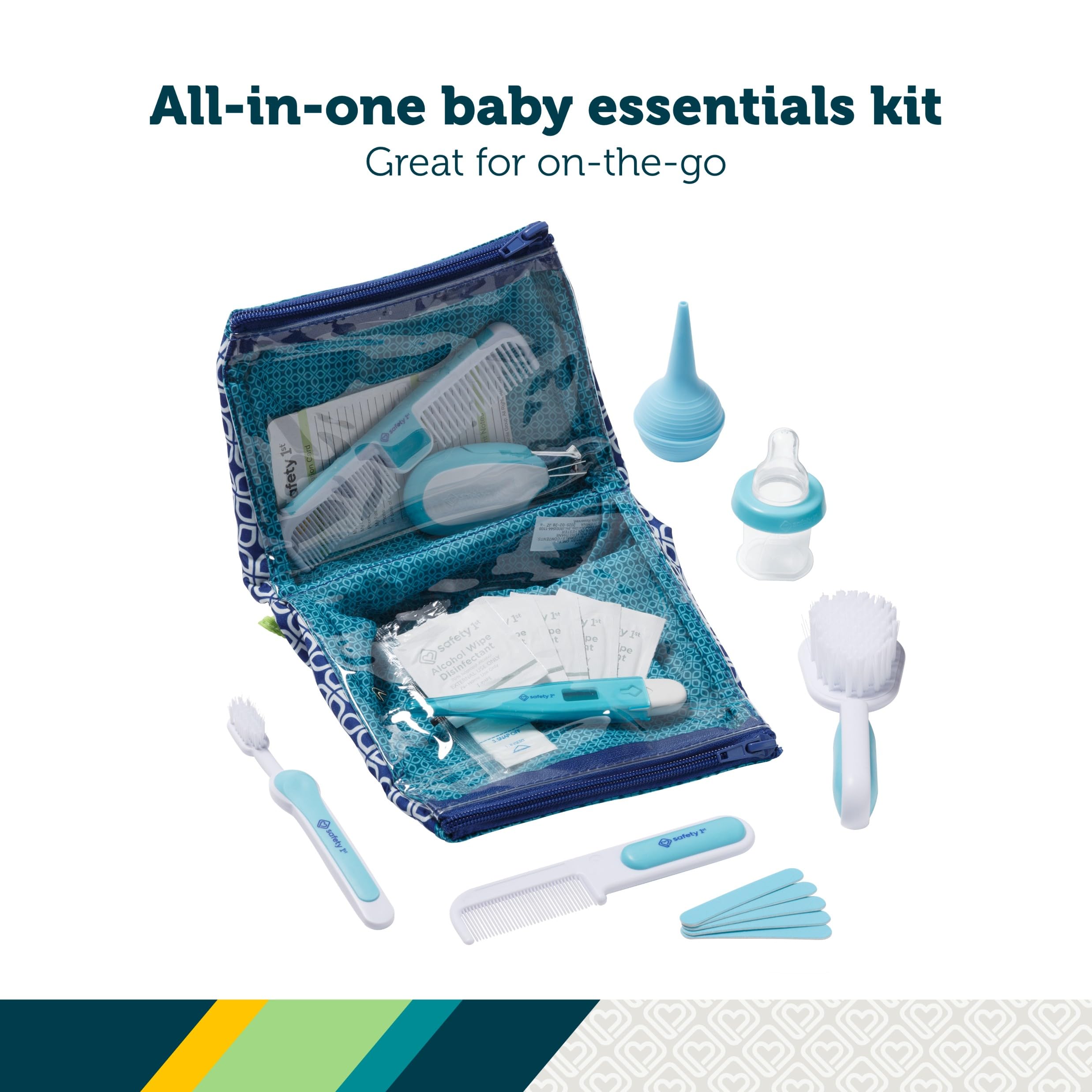 Safety 1st Deluxe Baby Healthcare and Grooming Kit, Arctic Blue, Newborn Baby Essentials, One Size, 25 Pieces