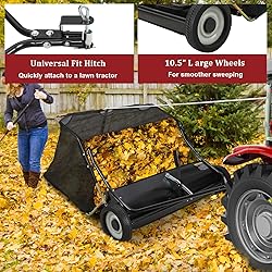 GAOMON Tow Behind Lawn Sweeper 42 Inch, Large
